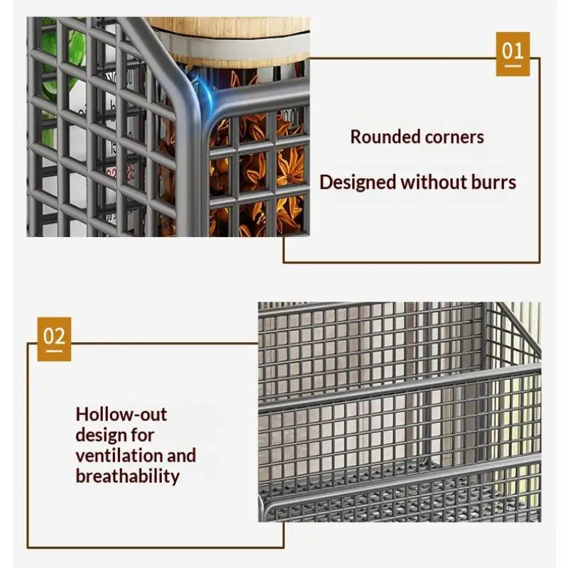 Sturdy Countertop Organizer Metal Basket Organizer Shelf Storage