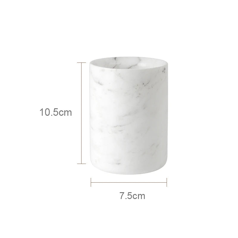 Volakos White Natural Marble Bathroom Soap Dispenser Soap