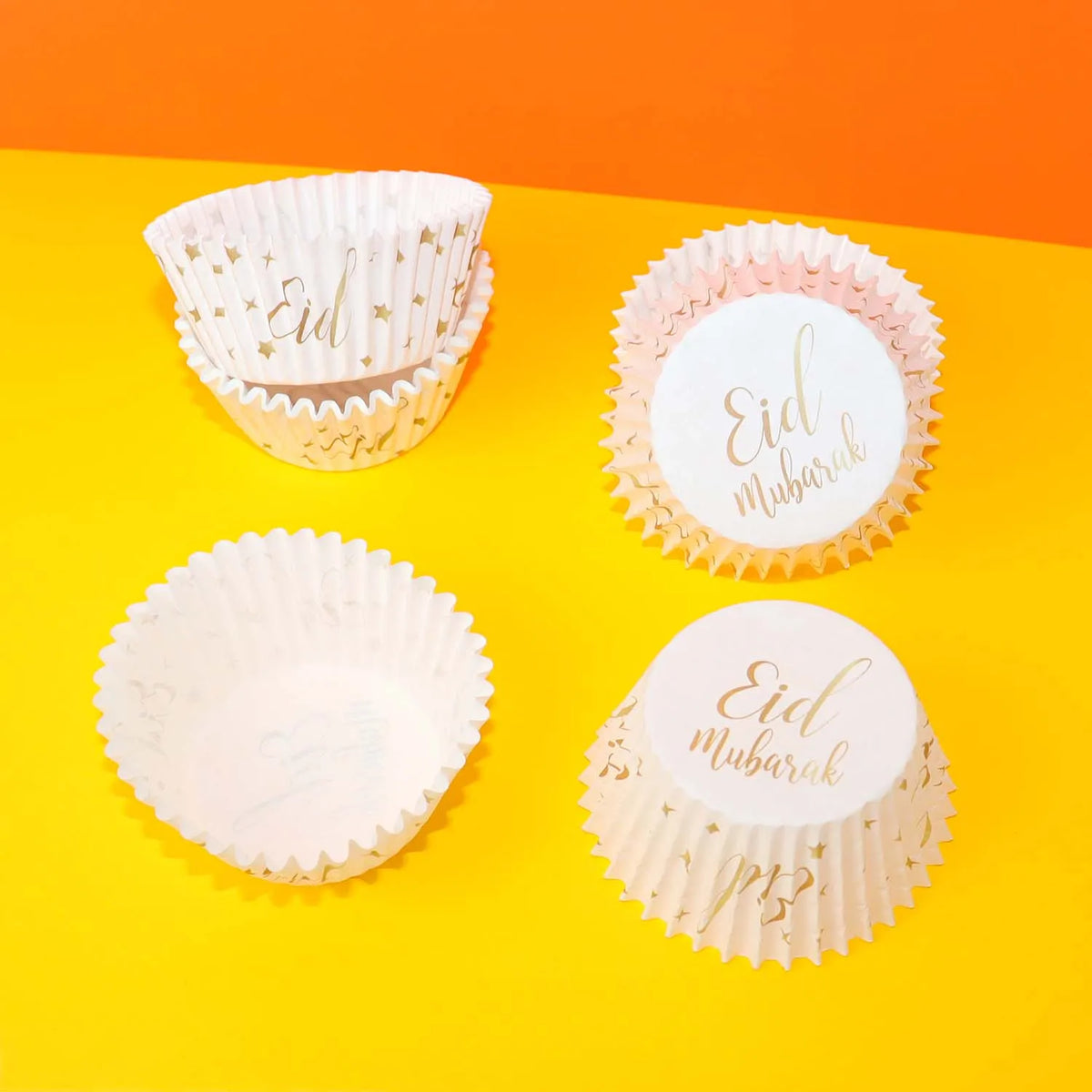 50pcs/Set Eid Mubarak Cupcake Paper Cups Ramadan Mubarak