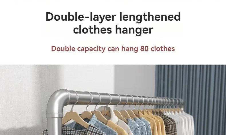 Floor Standing Clothes Rack Bedroom Hanging Clothes Rack