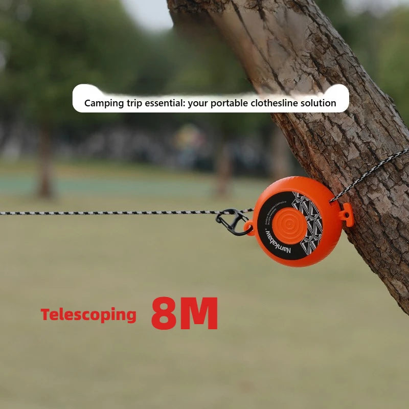 8m Retractable Clothesline Outdoor Travel Hand-Cranked