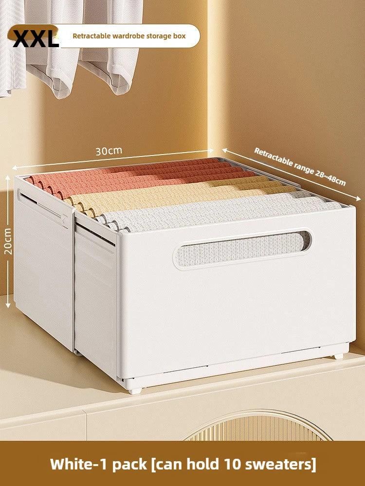 Adjustable Clothes Storage Box Closet Organizer Categorized