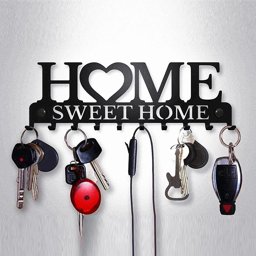 Sweet Black Metal Balcony Wall-Mounted Clothes Rack Key