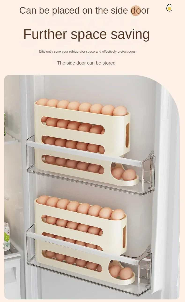 2/3/4 Tier Egg Holder Storage Container Automatic Rolling