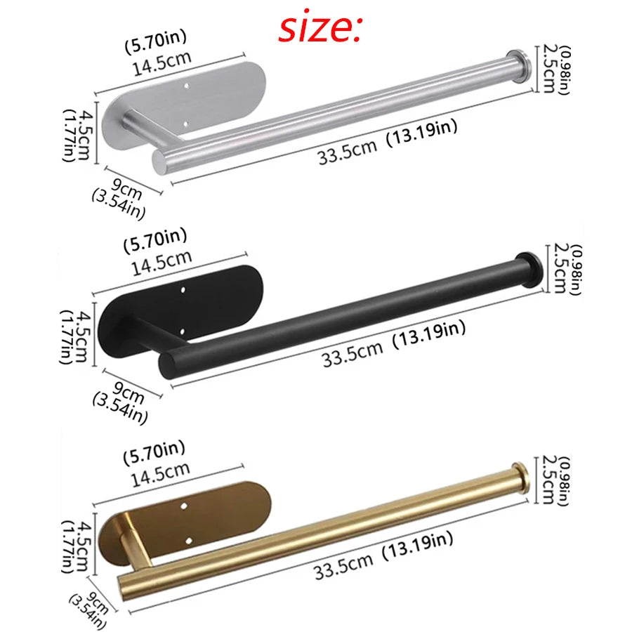 1/2pcs Paper Towel Holder Toilet Paper Holder Adhesive