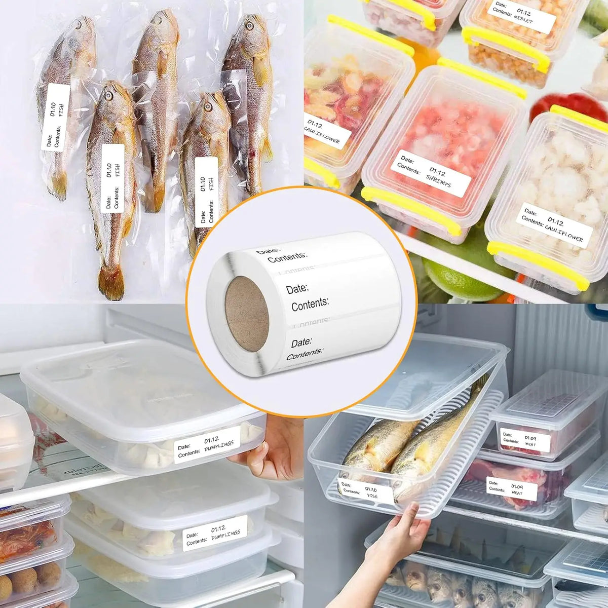 500pcs Removable Freezer Food Labels Roll Resistant Water
