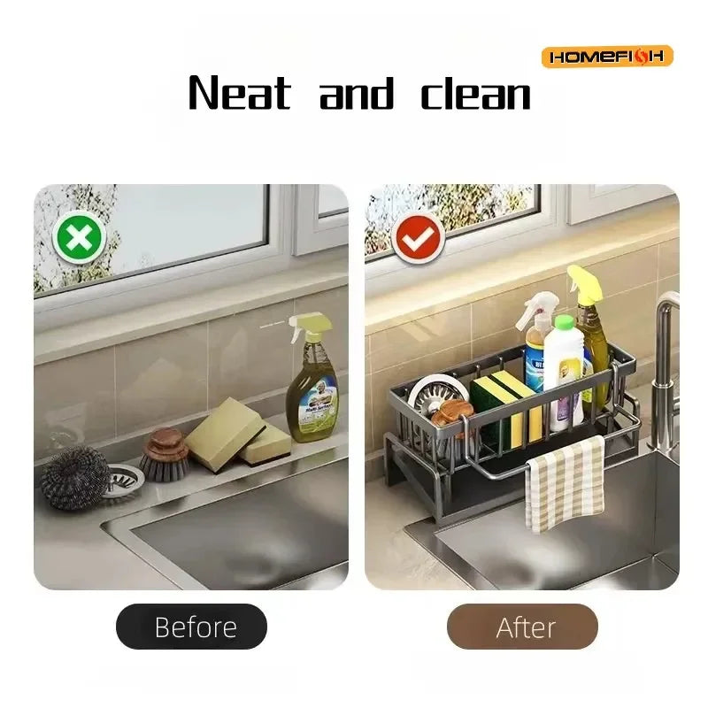 Multi-Functional Sponge Organizer Drainage & Storage Holds Dish