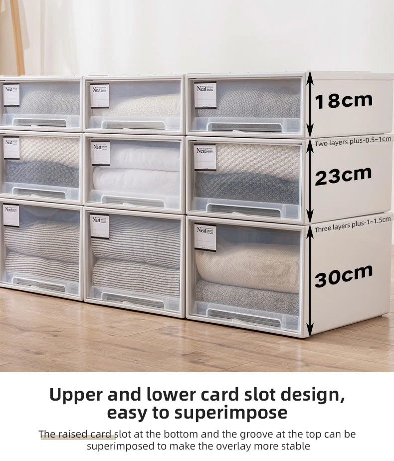 Stacking Storage Drawer Boxes Large Capacity Wardrobe Drawer