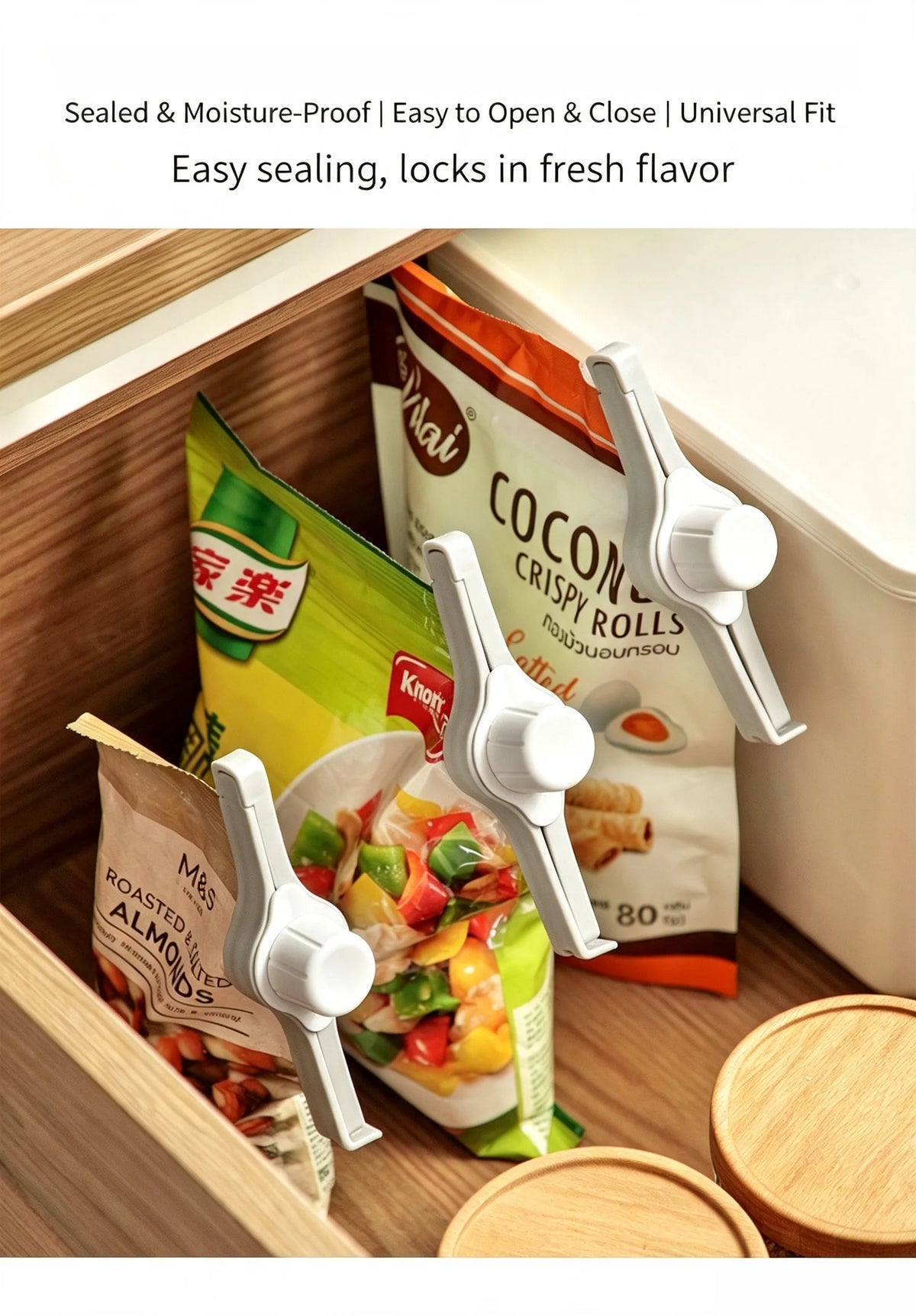 Pp Plastic Food Bag Sealing Clip Spout Moisture