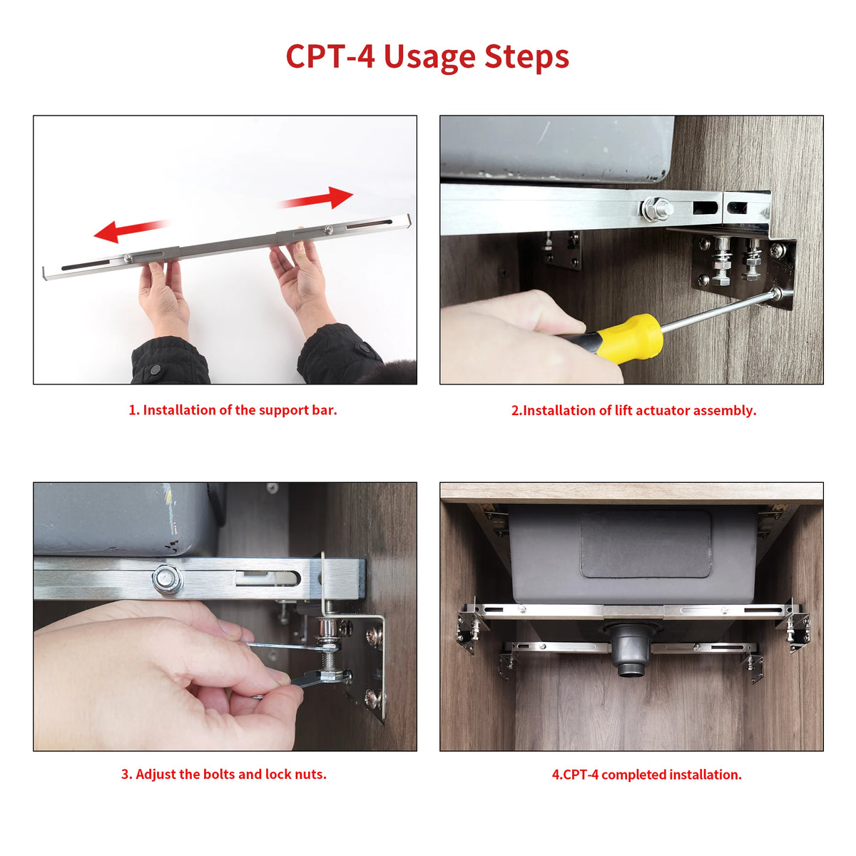 2pcs Undermount Sink Supports Brackets Adjustable Stainless Steel