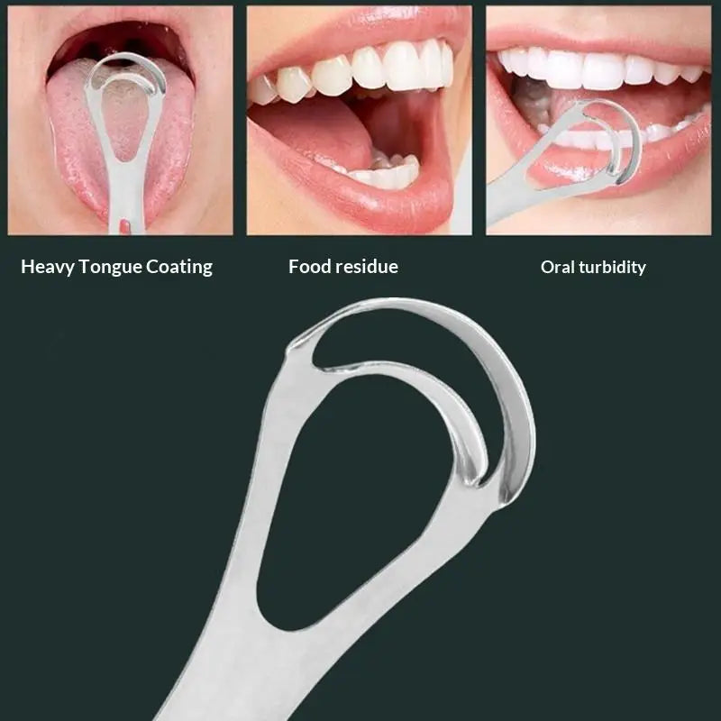 Stainless Steel Tongue Scraper Cleaner Scrapers Brush Mouth