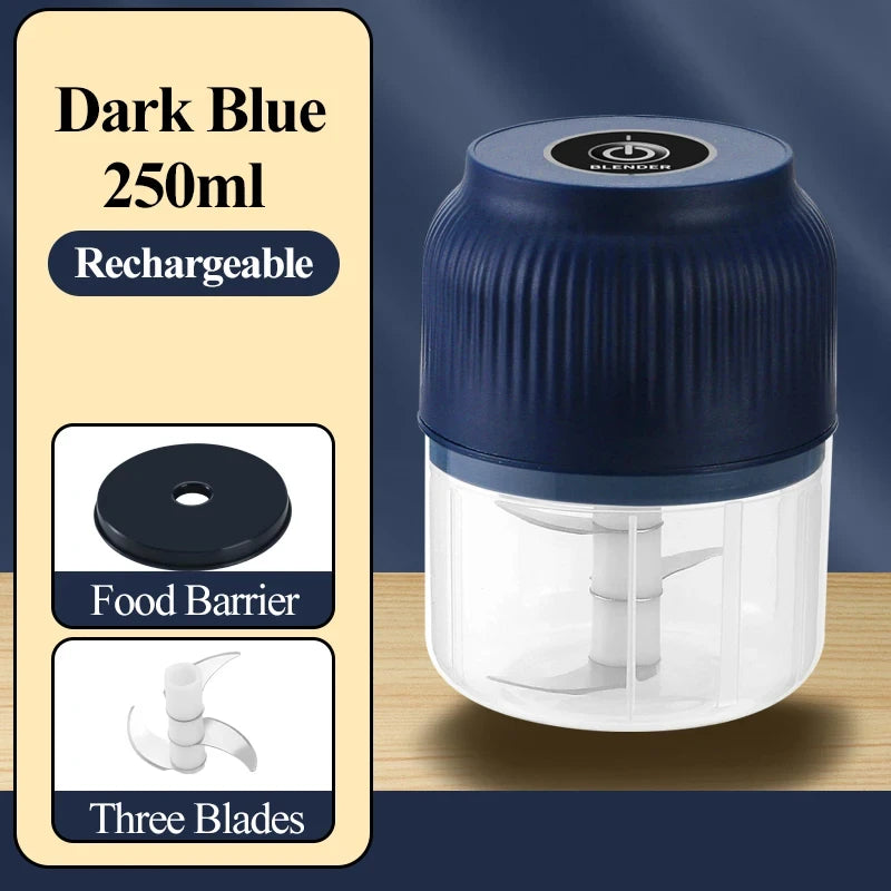 250ml Mini Wireless Usb Rechargeable Electric Vegetable Chopper