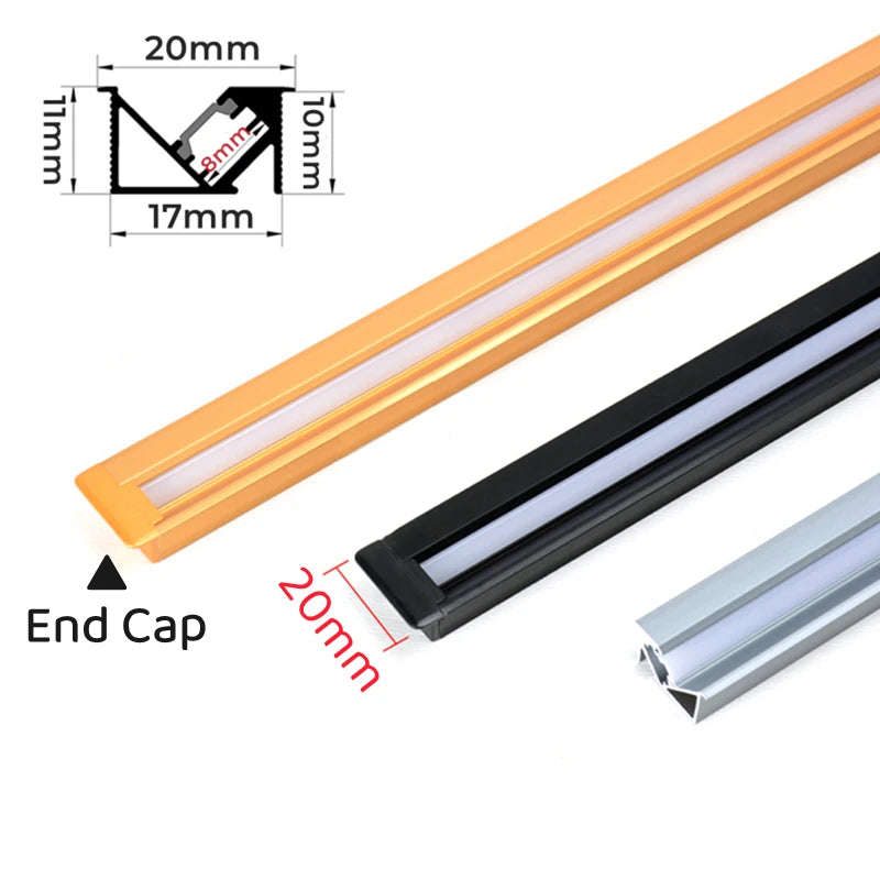 5m/1m/Pcs Invisible Led Recessed Aluminum Profile Hidden