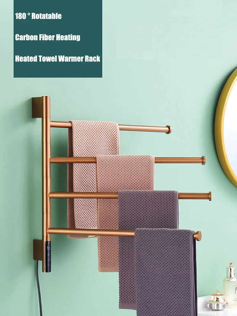 Russia/Spain Rose Gold 180 Rotation Electric Heated Towel