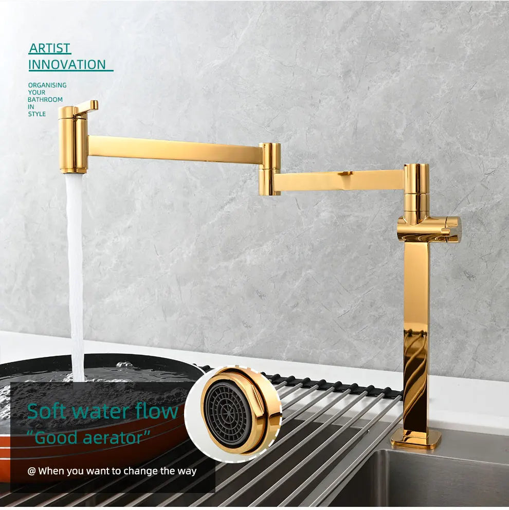 Ciencia Brass Pot Filler Faucet Deck Mount Stove