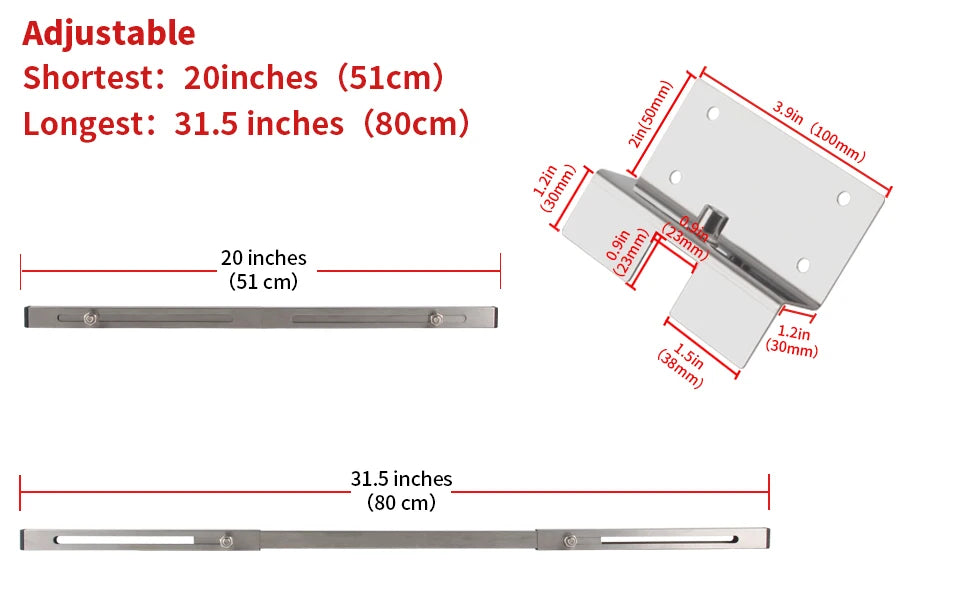 2pcs Undermount Sink Supports Brackets Adjustable Stainless Steel