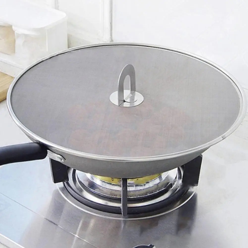 1pc Oil Proofing Lid Filter Foldable Handle Frying