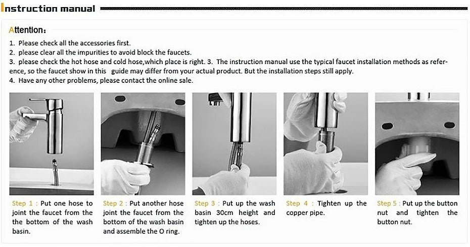 Faucets Sink Stainless Steel Handle Hole Pull Down