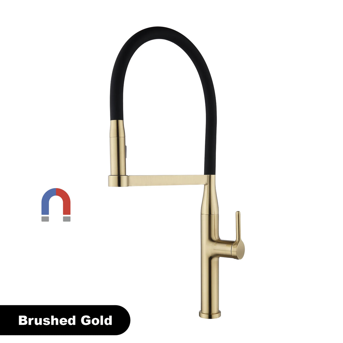 Luxury Brushed Gold Brass Pull Out Faucet Ceramic