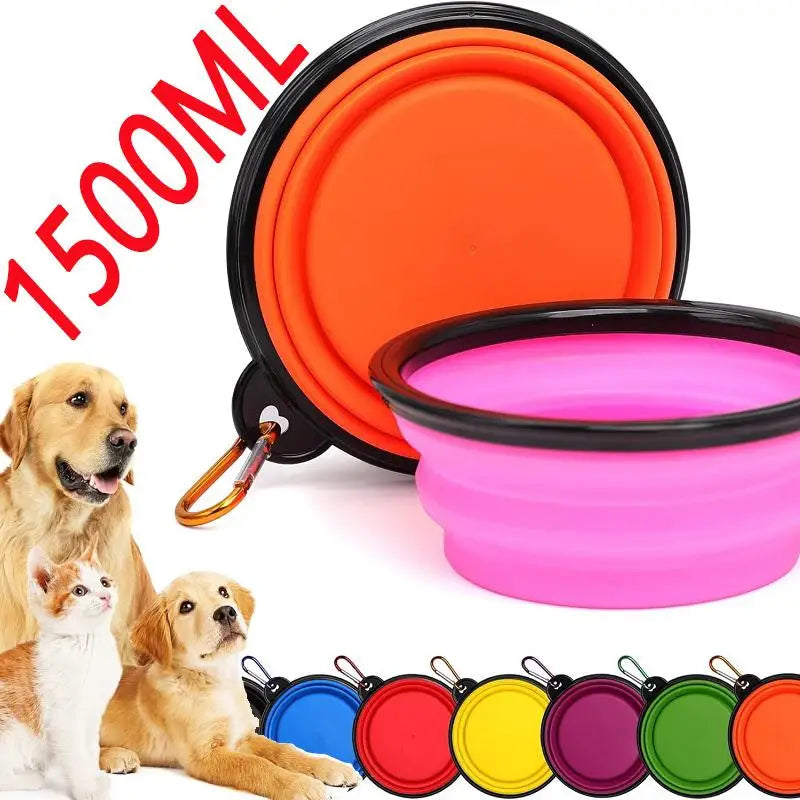 Pet Folding Silicone Bowl Large Outdoor Pet Travel