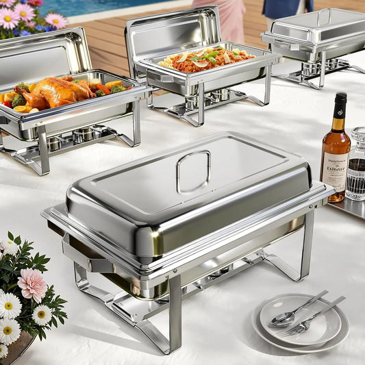 2/4/6pack Chafing Dish Buffet Stainless Steel 8qt Food