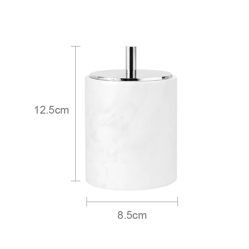 Volakos White Natural Marble Bathroom Soap Dispenser Soap