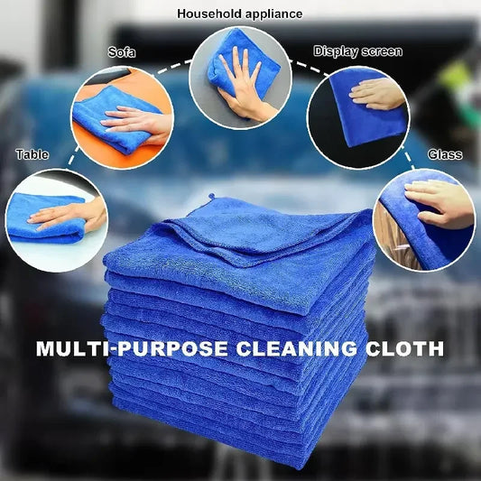 200pcs Microfiber Towels Car Wash Drying Cloth Blue