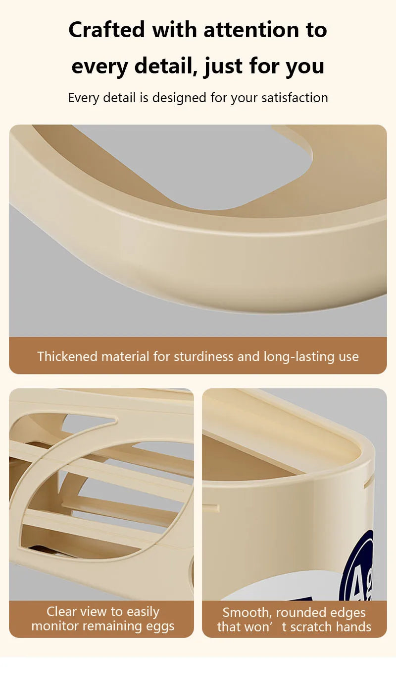 3-Tier Refrigerator Egg Storage Box Side Door Storage