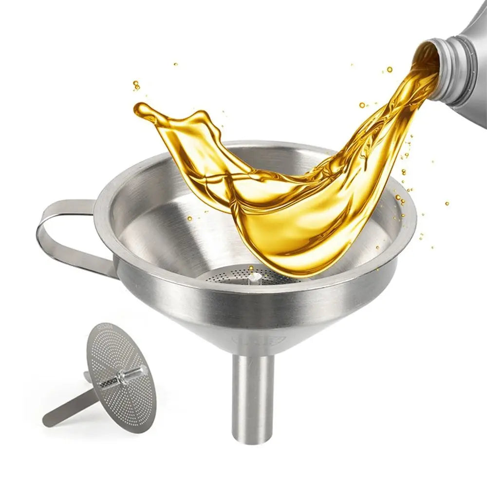 Stainless Steel Funnel Oil Liquid Metal Funnel Detachable