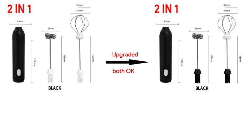 Electric Milk Frother Egg Beater Wireless Type-C Charging