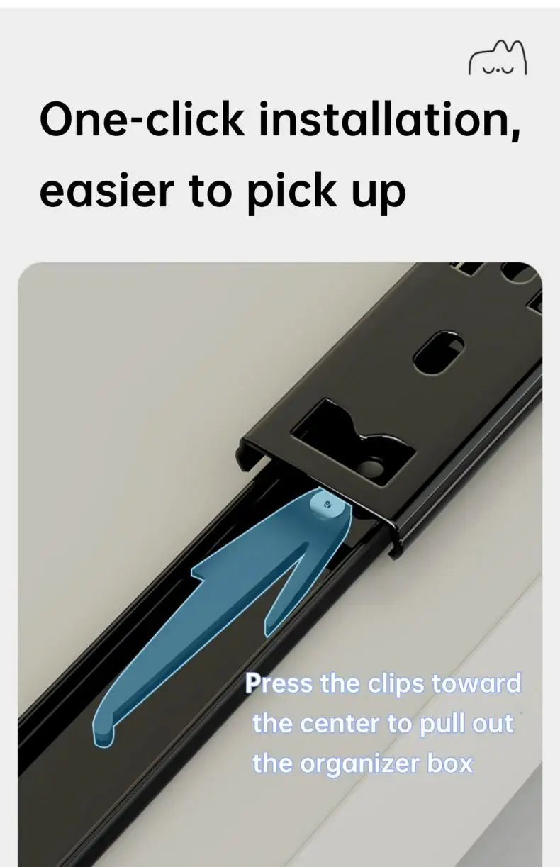 Pull Out Organizer Slide Rails Drawer Type Storage