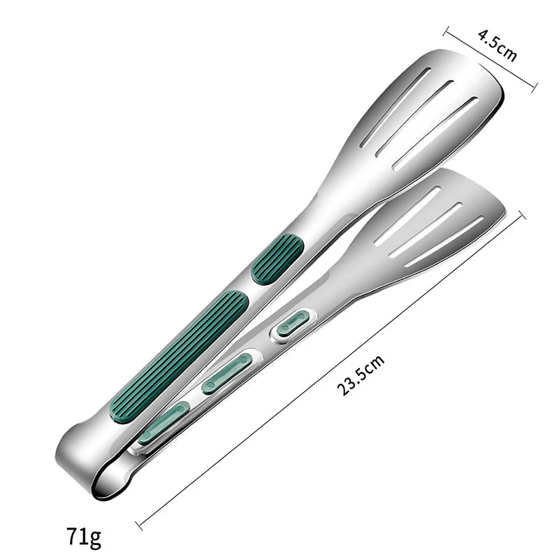 Non-Slip Stainless Steel Food Tongs Meat Salad Bread