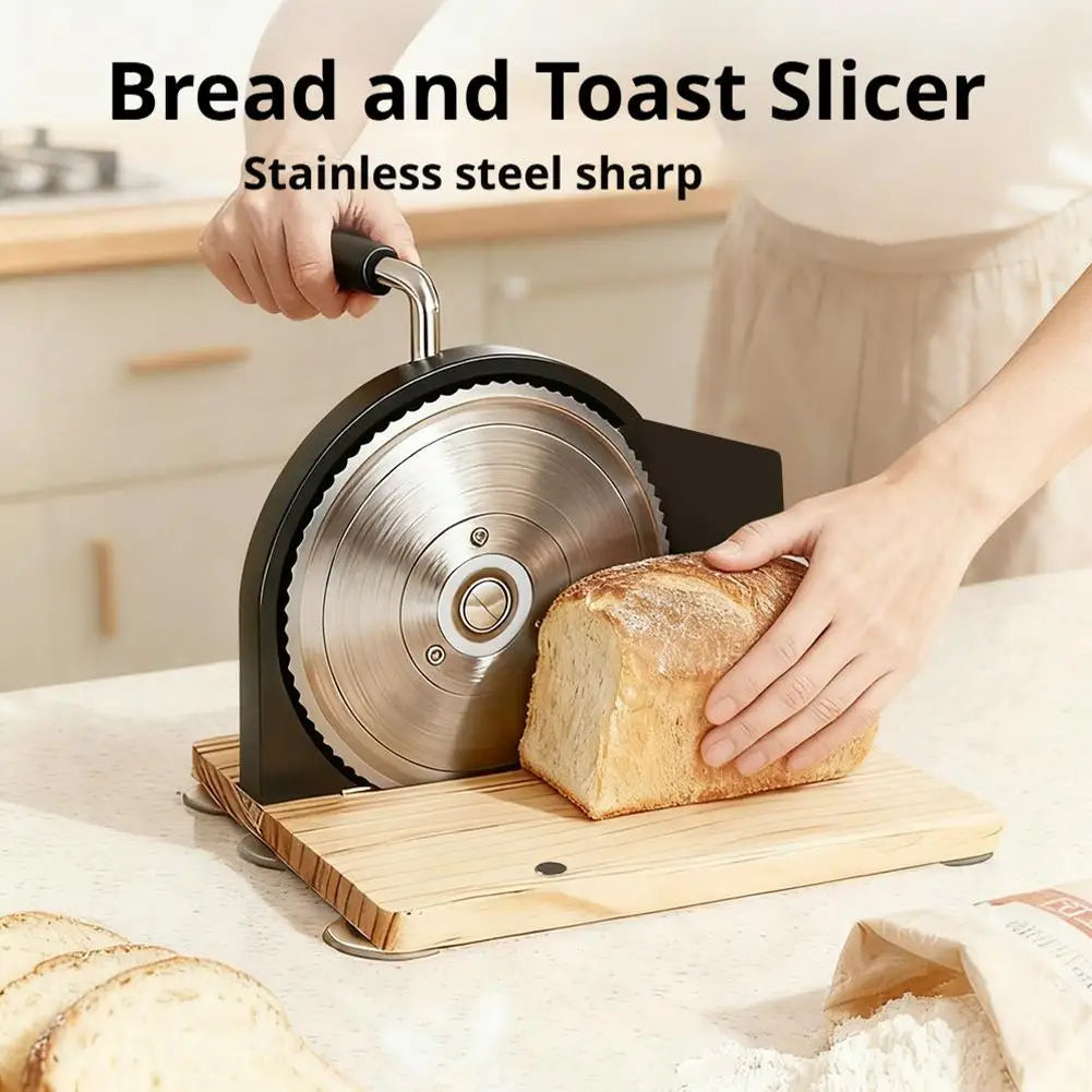 Hand Crank Bread Slicer 5-20mm Adjustable Thickness -