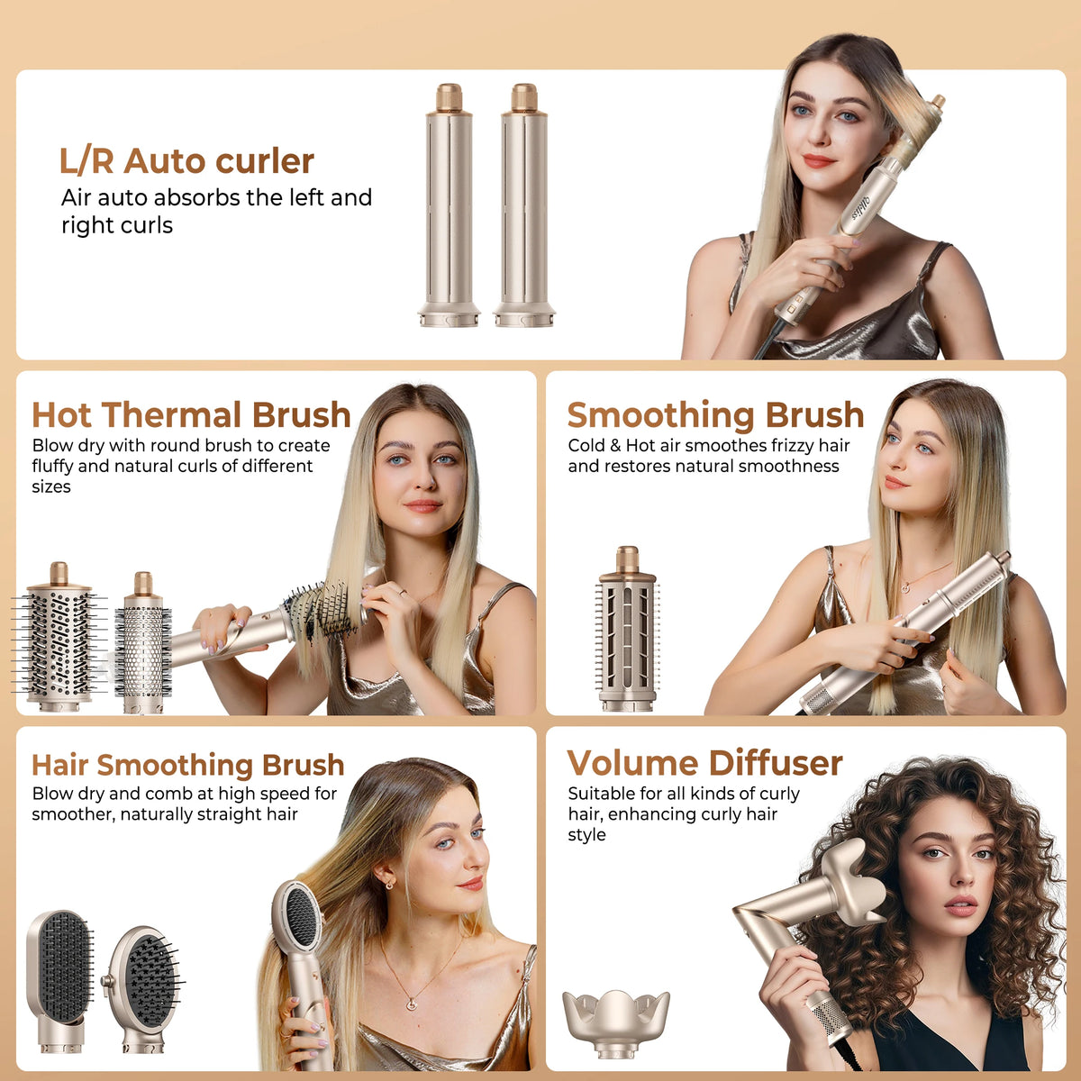 In Hair Dryer Brush High Speed Brushless Blow