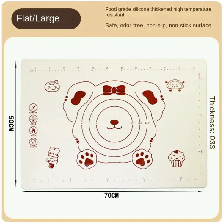 Food Grade Silicone Kneading Mat Cute Bear Anti