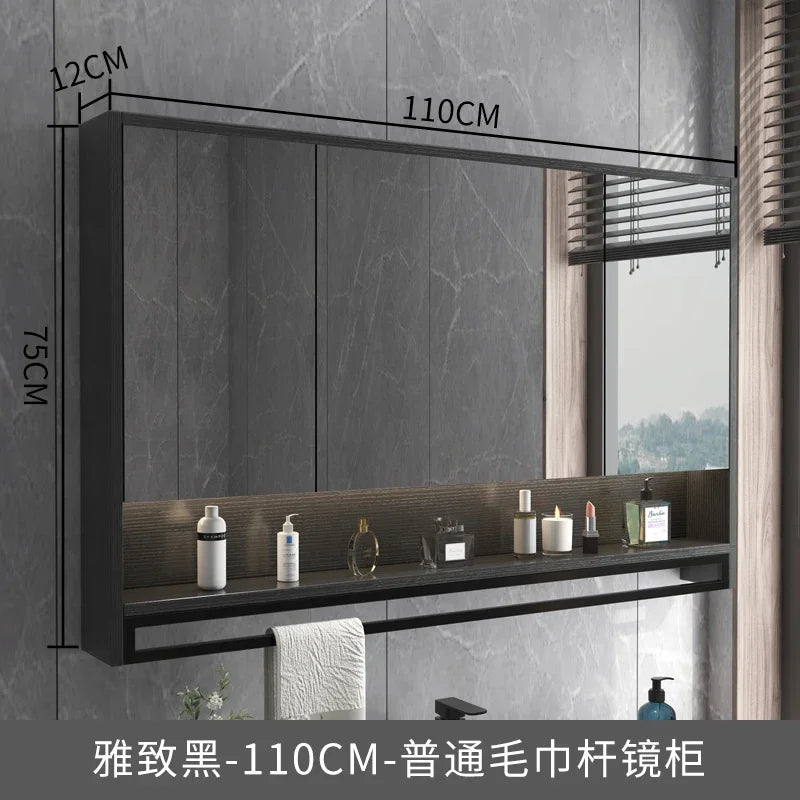Smart Bathroom Mirror Cabinets Wall-Mounted Backlight Anti-Fog