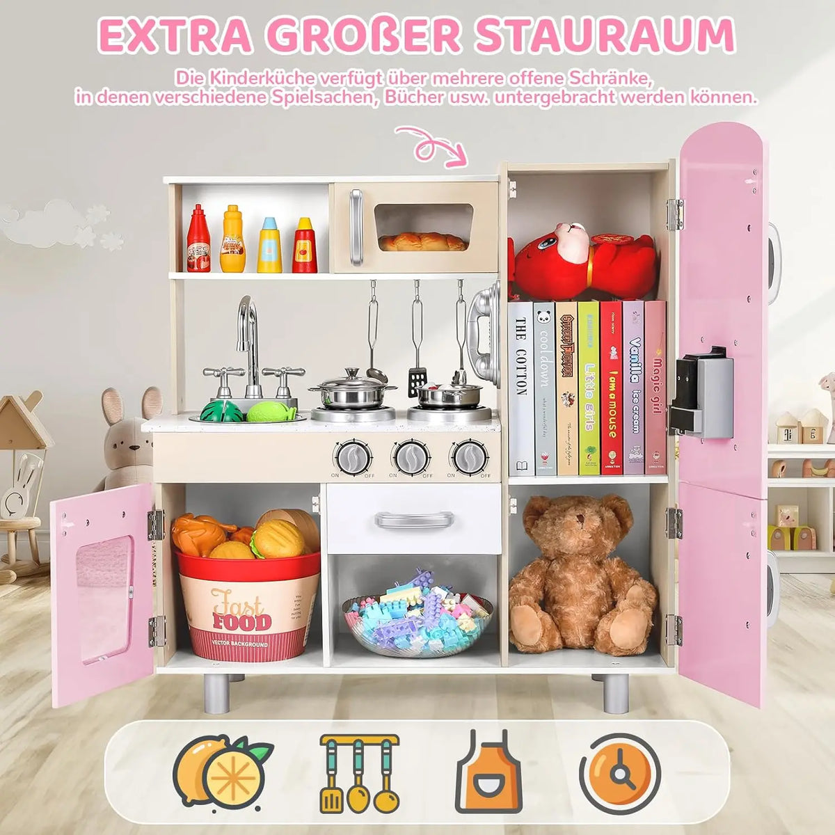 Wooden Play Pretend Play Lights Sounds Kids Ages