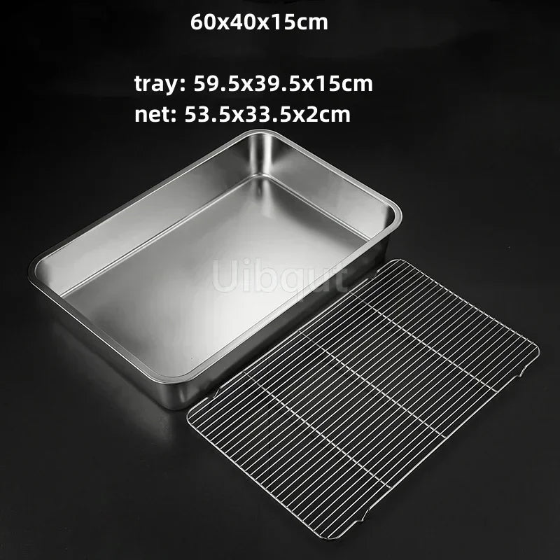 Thicken Stainless Steel Serving Tray Lid Rectangle Metal