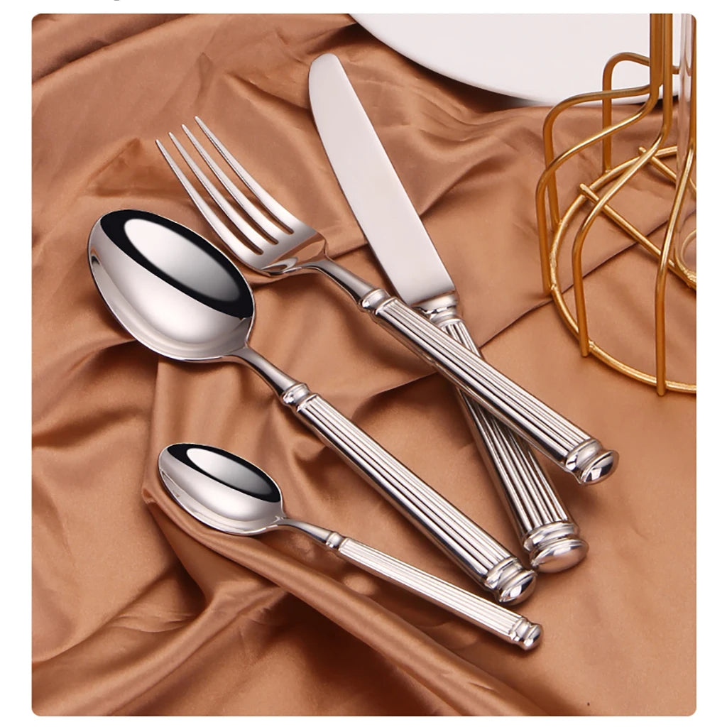 12/16/20 Pieces Sliver Tableware Stainless Steel Cutlery Elegant