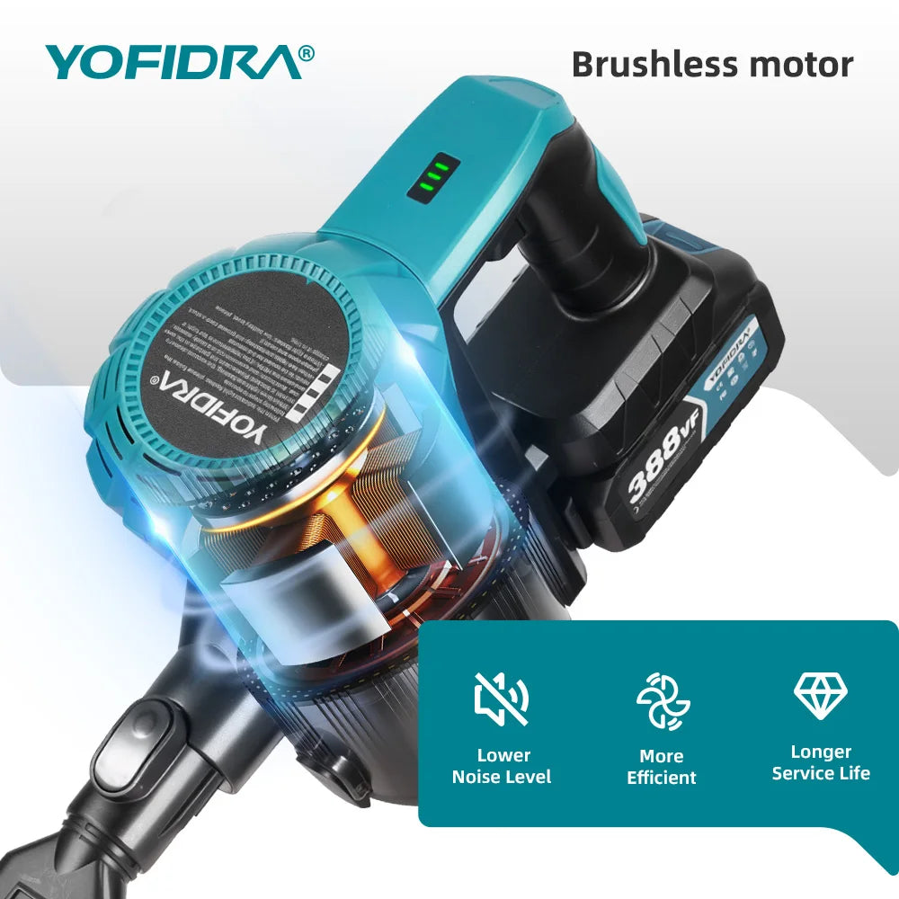 Yofidra Brushless Electric Vacuum Cleaner 1800w Cordless Powerful