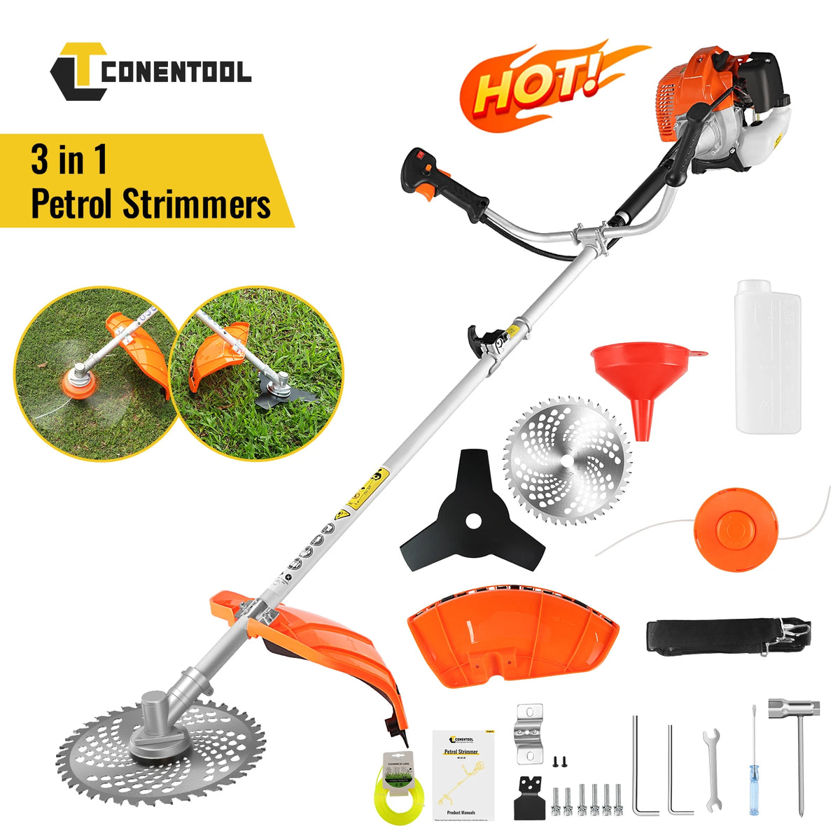 Conentool 52cc Petrol Lawn Mower In Petrol Trimmer