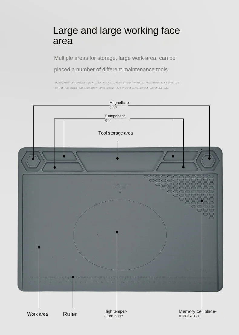 Te-616 290x400mm Heat Resistant Silicone Mat Electronic Repair