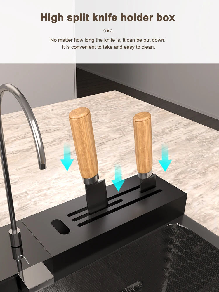 Stainless Steel Waterfall Sink Scratch Durable Resistant Large