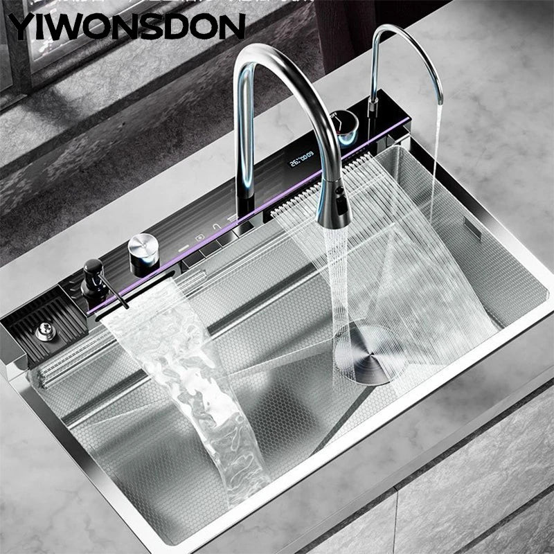 Nano Black Sink Large Slot Integrated Digital Display