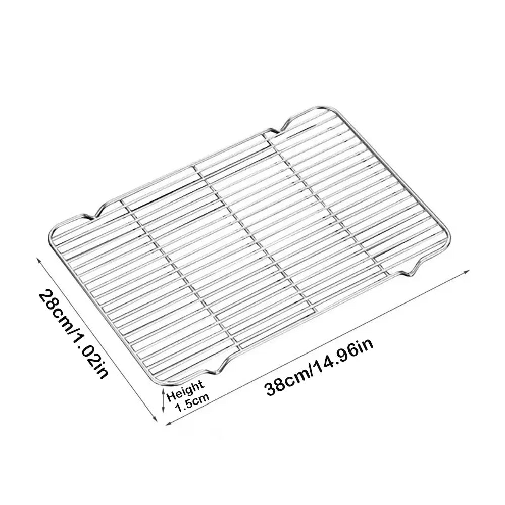 Stainless Steel Cooling Rack Non-Stick Silver Bbq Tray