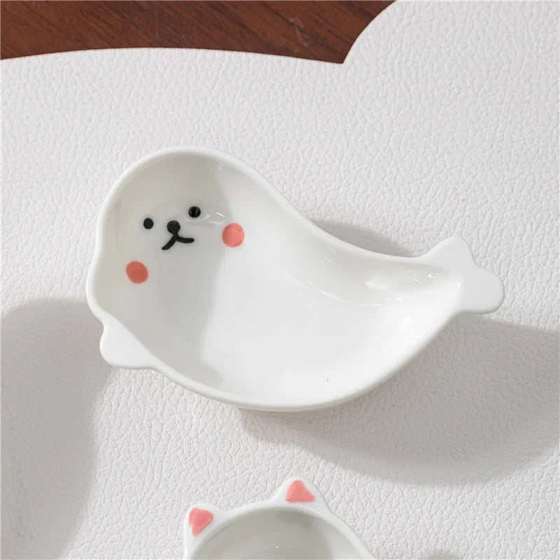 Japanese Style Ceramic Tiny Plate Creativity Restaurant Soy