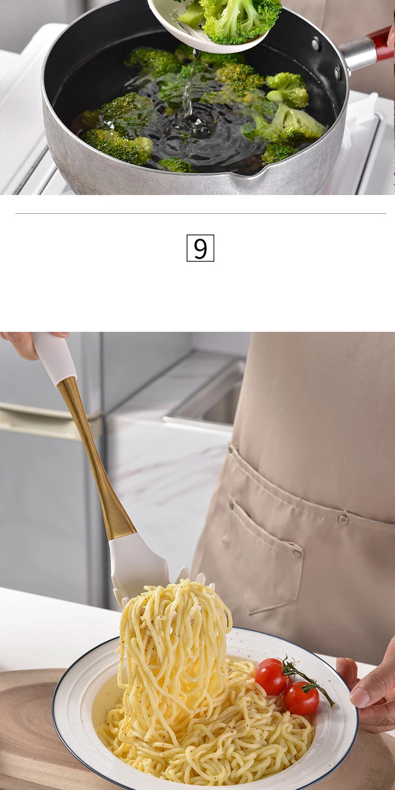 1pc Silicone Kitchenware Cooking Utensils White Gold Spatula