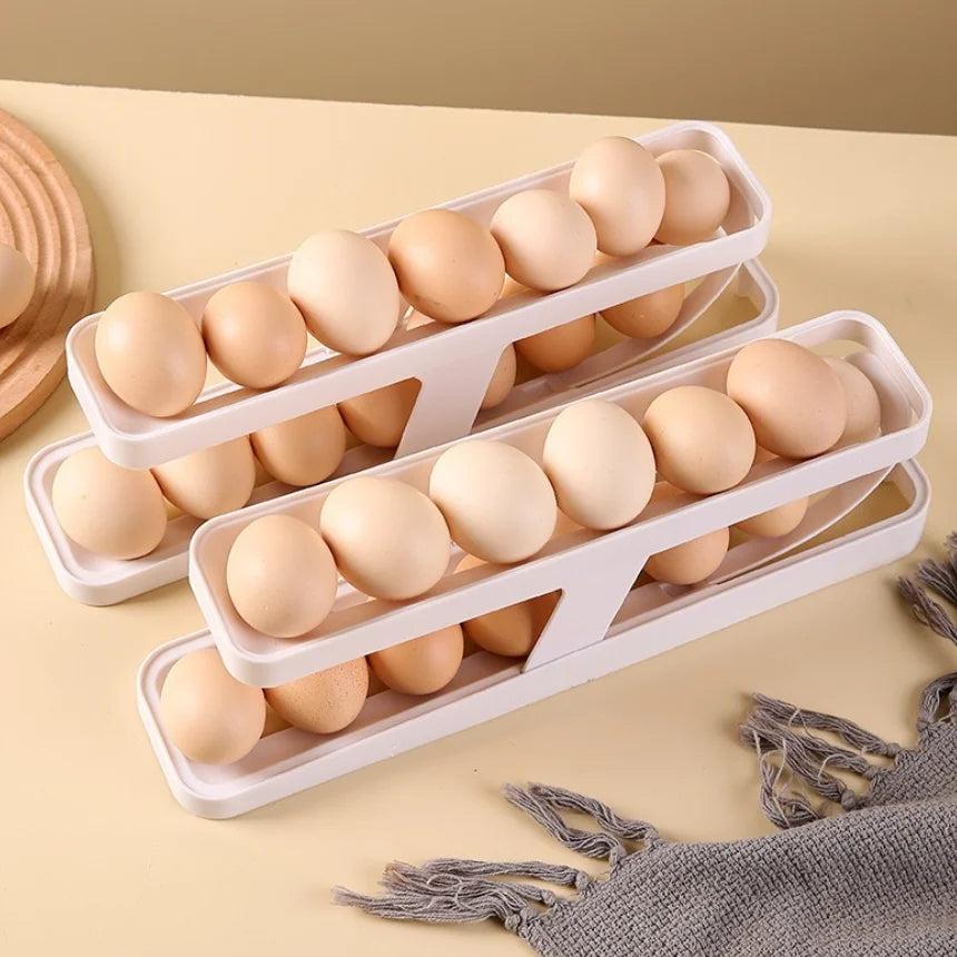 2-3 Tier Rolling Egg Storage Container Refrigerator Holds