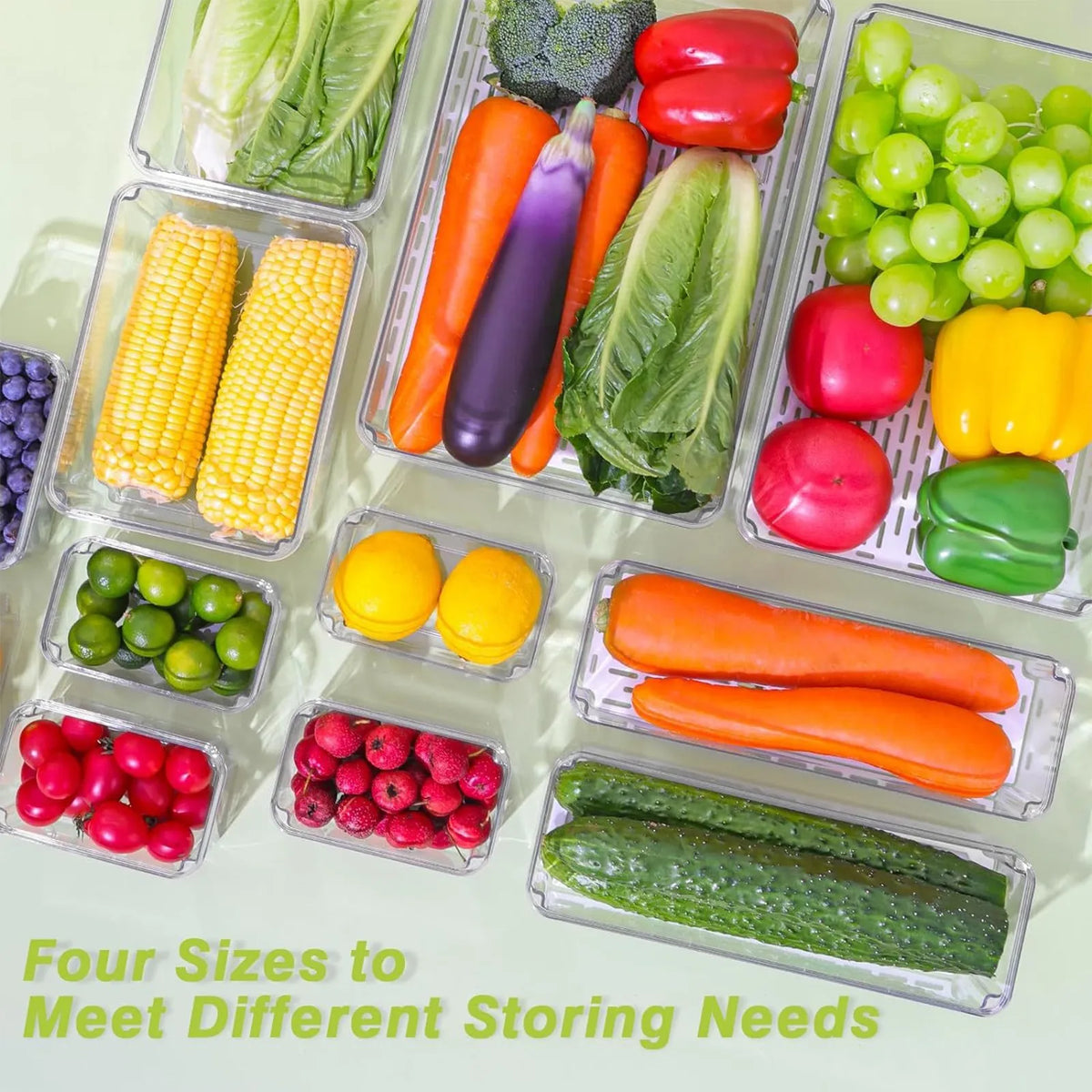 Refrigerator Organizer Bin Stackable Fridge Food Storage Box