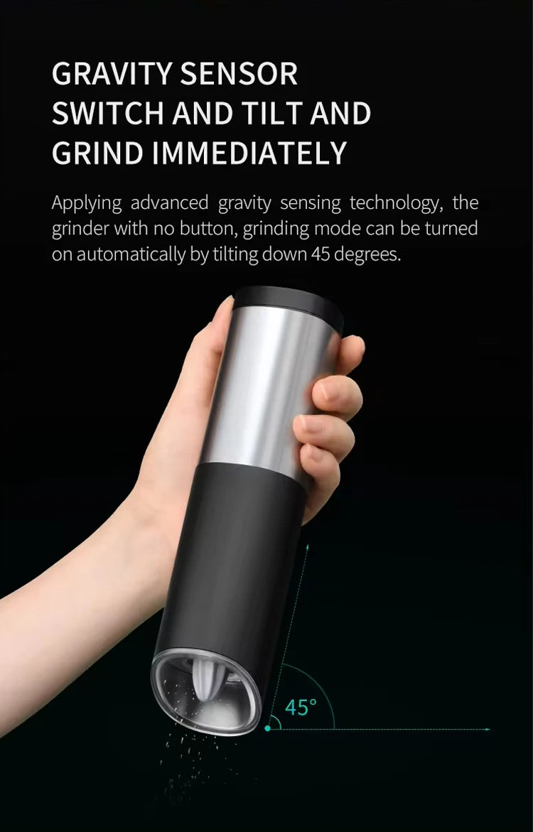 1/2 Electric Automatic Salt Pepper Grinder Led Light